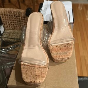 Size 38 clear platform heels
